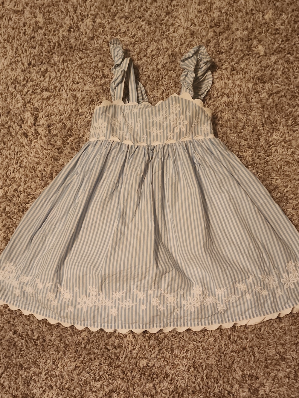 Tommy Bahama Toddler Girl Blue Striped & Floral Dress, Size 3T, VGUC